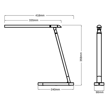 LED Tischlampe 7W 400lm 4000lm Neutral 120° Schwarz Silber Dimmbar Madera Sanico Goldlux