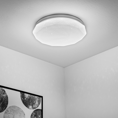 LED Plafond Aufbaumontage 18W IP44 Rund GLORY 2 Diamant 33cm LUMILED