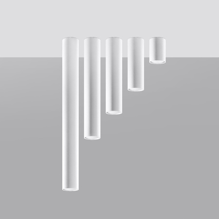 Anbauleuchte LAGOS GU10 Halogen Spot Tuba 60cm Weiß SOLLUX