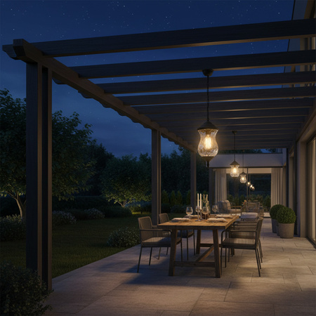 LED-Gartenhängelampe MARSYLIA 9W 3000K Schwarz 110cm - GOLDLUX (Polux)