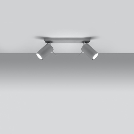 Anbauleuchte RING 2 2xGU10 Reflektor Halogen Beweglich Minimalistisch Grau SOLLUX