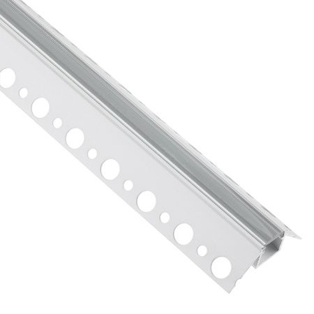 Eckprofil Aluminium LED-Profil typ Z für Gipskartonplatten mit Klarglasabdeckung, 2m LUMILED