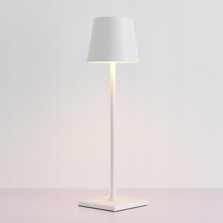 LED Tischlampe 3W 200lm 4000K neutralweiß Wiederaufladbar Schule Nachtlicht Dimmbar Ein/Aus Schalter Weiß Solio Masterled