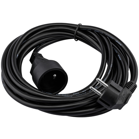 Stromverlängerungskabel Stecker - Steckdose mit Erdung 5m 3x1,5mm 16A Schwarz ECOLIGHT