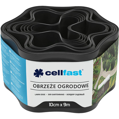 Rasenkante Flexibel gewellt 10cm x 9m Schwarz CELLFAST