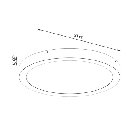 Deckenleuchte Plafond ONYX 50 LED 32W 3000K 2539lm Schwarz Minimalistisch SOLLUX