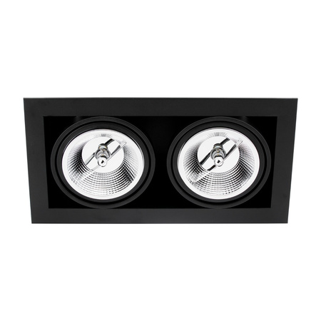 Unterputz-Halogen-Bewegliche Leuchte 2xGU10 ES111 Rechteckig Schwarz