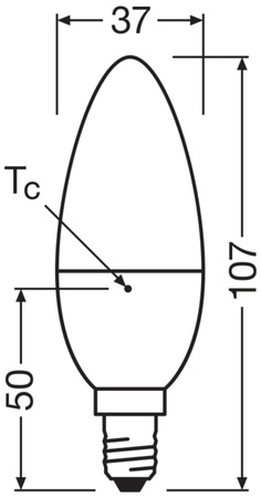LED-Lampe B37 Kerze E14 4.9W = 40W 470lm 2700-4000K CCT 200° Relax Active und Sleep CLASSIC Osram