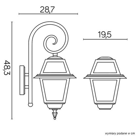Außengartenlampe Elevation LED-WANDLAMPE Buntglas K 3012/1/N E27 Su-Ma