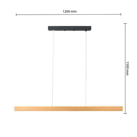 LED-Hängelampe 30W 2700lm 4000K Neutral 120cm 110° Schwarz Braun IP20 Presto Masterled