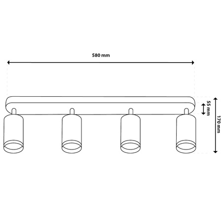 Wandleuchte LED Spot Reflektor 4x GU10 IP44 ADERO Schwarz Lumiled