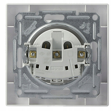 Einzelsteckdose 2P+PE mit Jalousien und SCHNEIDER ASFORA-Rahmen