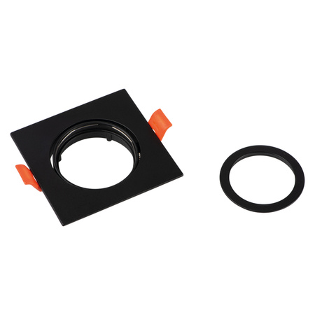 Ring Flush Mounted Ceiling Adjustable GU5.3 GU10 Square Black Dalla Kanlux Spot Luminaire