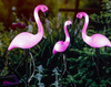 3x LED SOLAR betriebene Gartenlampe Flamingos 54cm