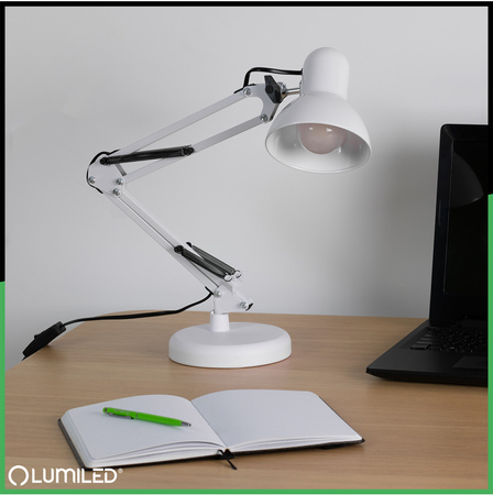 Schreibtischlampe E27, Zeichentisch-Schreibtischlampe mit Tischklemme TOBI LUMILED