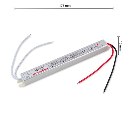 LED-Leisten-Netzteil 2A 24W 12V DC SLIM Möbel-Netzteil