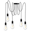 Pendelleuchte mit 5x E27-Sockeln einstellbare, Hängelampe Schwarz mit 3-fach Pendel Spinne Arane LUMILED