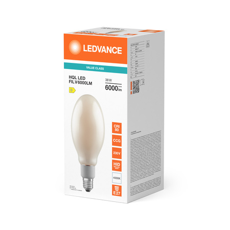 LED Lampen HQL E27 38W = 125W 6000lm 4000K Neutralweiß FILAMENT LEDVANCE