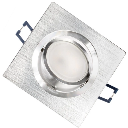 Einbaustrahler GU10,  Einbauspot HALOGEN Quadrat beweglich gebürstet Silber LUMILED