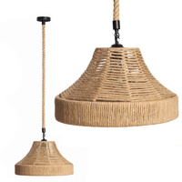 BOHO geflochtene Jute Cord Pendelleuchte Kelch zu LED E27 groß