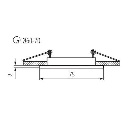 NAVI MR16 GU5.3 12AC/DC Deckeneinbauleuchte Schwarz KANLUX
