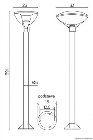 Außenstehende Gartenleuchte POST TEO 1 E27 169cm Su-Ma