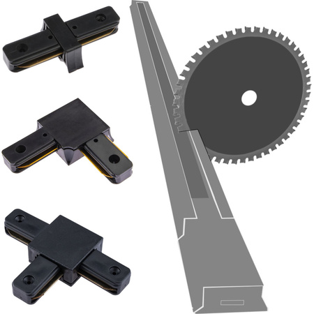 Beleuchtungsschienen-Set 1m Schiene + LED-Schienenlampe 30W 4000K Schwarz