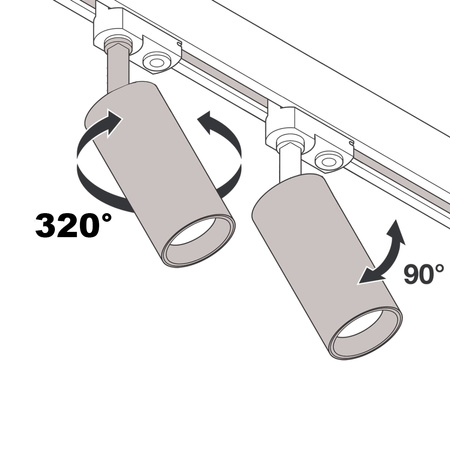 Weiße GU10-Schienenleuchte für Dreiphasenschienen