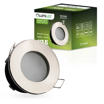 Einbaustrahler GU10, Einbauspot HALOGEN hermetisch für Badezimmer IP44 Satin AQUA LUMILED