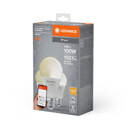 LED-Lampe E27 14W = 100W 1521lm dimmbar SMART+ WiFi Classic Ledvance