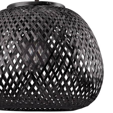 Decke Hängelampe E27 Schwarz BAMBUS NATURAL Sanico Goldlux