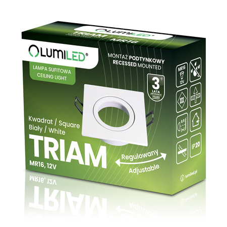 Flächenbündige Halogen-Deckenleuchte Quadratisch GU10 MR16 Weiß TRIAM LUMILED