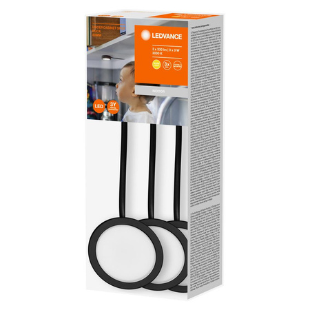 3x LED-Lampe 3W 3000K Unterbauleuchte Schwarz LEDVANCE