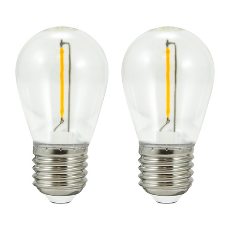 2x S14 FIILAMENT Glühbirne für Partygirlande 36V GOLDLUX (Polux)