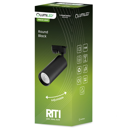 1.5m Stromschiene + 3x Schieneinstrahler GU10 Schwarz RITI LUMILED