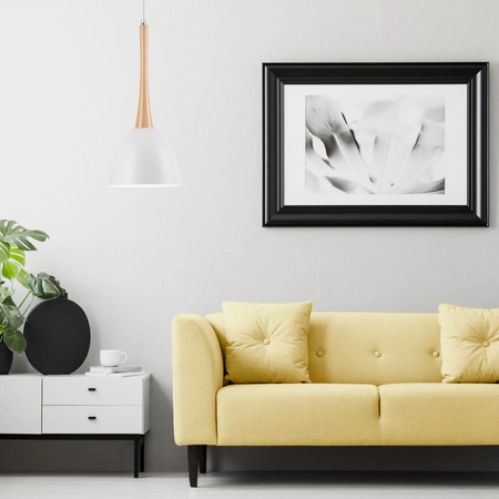 VANESSA E27 Weiße Pendelleuchte aus Holz LM-1.1/77 Lamkur