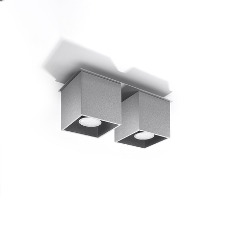 QUAD 2 2xGU10 Halogen-Anbauleuchte Minimalist Grey SOLLUX
