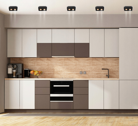 Anbauleuchte HALOGEN Beweglich 2x GU10 Rechteckig Schwarz 85mm NEMO