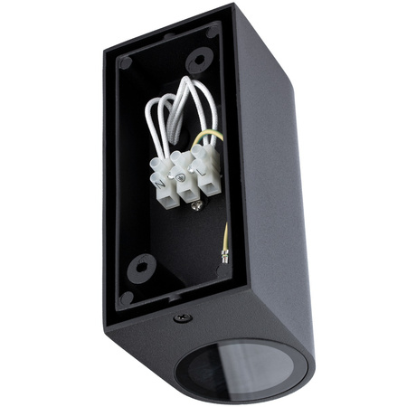 Wandleuchte Außen 2x GU10, Garten-Wandleuchte Schwarz ALLIUM LUMILED