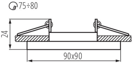 Quadratische Halogen-Deckenleuchte Bewegliches Glas MORTA MR16 GU10 schwarz Kanlux