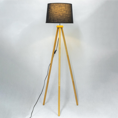 Stehlampe Tischlampe E27, Tripod mit Schirm Schwarz Höhenverstellbar CLARA LUMILED