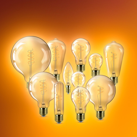 LED Lampen E27 A160 7W = 40W 470lm 1800K Warm Filament Amber PHILIPS Dimmbar