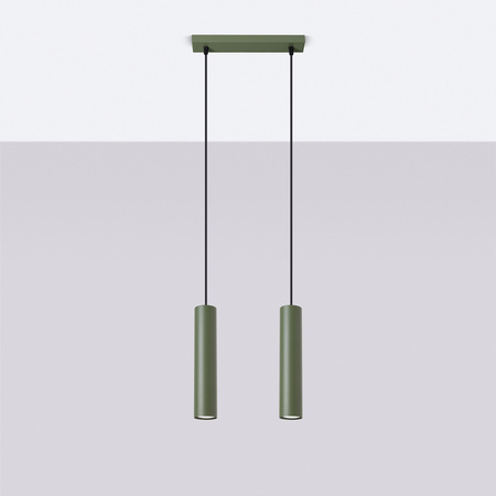 Decke Hängelampe Tuba Spot 2x GU10 Olive Lagos Ocean Green SL.1485 Sollux