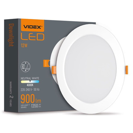 LED-Paneel Einbauleuchte 12W 1350lm 4000K Neutral Videx