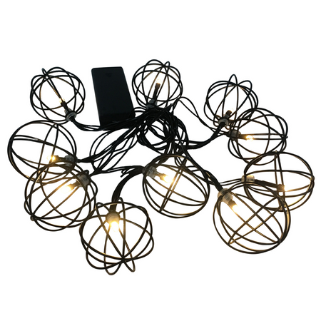 Batteriebetriebene LED-Gartengirlande 2,1 m betrieben mit 2xAA VIBORG-Batterien Schwarz GOLDLUX (Polux)