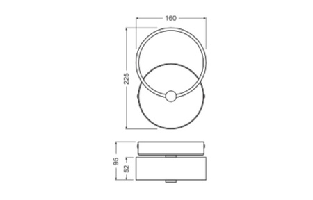 LED-Decken-Wandleuchte Wand-Anbauleuchte 8W 370lm CCT Dekorativ Schwarzer Kreis Ledvance