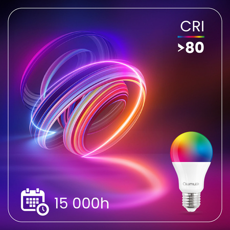 3x LED-Glühbirne E27 A60 9W = 60W 806lm 6500K + RGB Multicolour 260° Dimmbar Pilot LUMILED