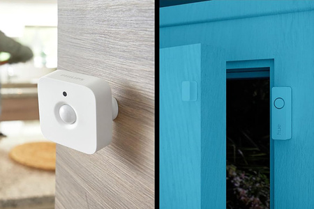 2x LED Lampen 3x E27 A60 9W CCT RGB + Hue Bridge + Bewegungssensor + Kontaktsensor Set Sicherer Sensor PHILIPS HUE Bluetooth Zigbee