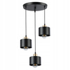 Deckenlampe Pendelleuchte 3x E27 Rund Schwarz Kupfer Elza Masterled