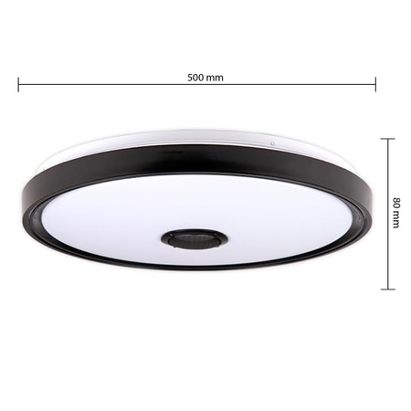 Plafond LED Deckenanbauleuchte 72W 5400lm 3000-6500K CCT RGB 160° Dimmbar Pilot Rund Schwarz Cosmo Masterled